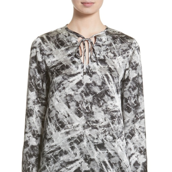 Lafayette 148 New York Tops - Lafayette 148 New York Eli Print Italian Silk Neck Blouse Long Sleeve,Size S,NEW